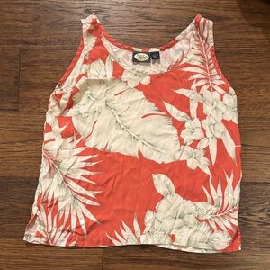 Tommy Bahama Red and Cream Floral Tank Top
